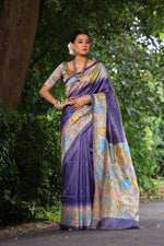 Load image into Gallery viewer, Tussar Kalamkari Silk (Premium Quality Soft Silk)