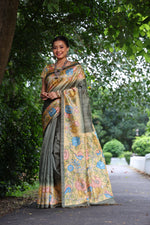 Load image into Gallery viewer, Tussar Kalamkari Silk (Premium Quality Soft Silk)