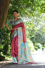 Load image into Gallery viewer, Tussar Kalamkari Silk (Premium Quality Soft Silk)