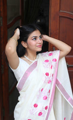Load image into Gallery viewer, Vasantham - വസന്തം (Traditional Kerala Cotton Saree)