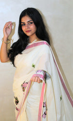 Load image into Gallery viewer, Megha - മേഘ (Traditional Kerala Cotton Saree)