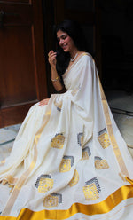 Load image into Gallery viewer, Shilpam - ശിൽപം (Traditional Kerala Cotton Saree)