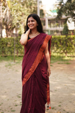 Load image into Gallery viewer, Shiny Maroon (Khadi Handloom Pure Cotton)
