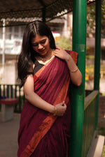 Load image into Gallery viewer, Shiny Maroon (Khadi Handloom Pure Cotton)
