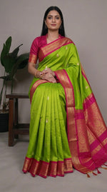Load image into Gallery viewer, Nattai - நட்டை (Rare Colour Combo Handloom Gadwal Silk Cotton)