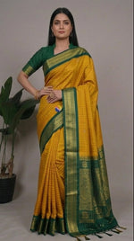 Load image into Gallery viewer, Bhavini - ಭಾವಿನಿ (Premium Handloom Checked Gadwal Silk Cotton)