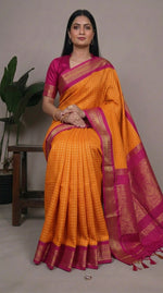 Load image into Gallery viewer, Vardhini - वर्धिनी (Premium Handloom Checked Gadwal Silk Cotton)