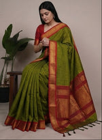 Load image into Gallery viewer, Harini - हरिनी (Premium Handloom Gadwal Silk Cotton)
