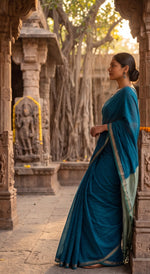 Load image into Gallery viewer, Skies Are Blue (Narayanpet Handloom Cotton)