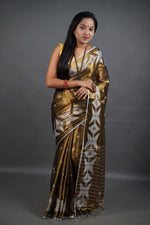 Load image into Gallery viewer, Gold Shine - (Pure Tissue Khadi Handloom Saree)
