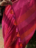 Load image into Gallery viewer, Magenta Rainbow (Premium Khadi Handloom Cotton)