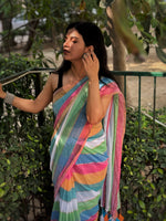 Load image into Gallery viewer, White Rainbow (Premium Khadi Handloom Cotton)