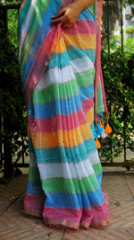 Load image into Gallery viewer, White Rainbow (Premium Khadi Handloom Cotton)