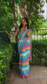 Load image into Gallery viewer, White Rainbow (Premium Khadi Handloom Cotton)