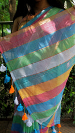 Load image into Gallery viewer, White Rainbow (Premium Khadi Handloom Cotton)