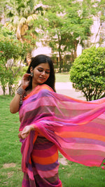 Load image into Gallery viewer, Purple Rainbow (Premium Khadi Handloom Cotton)