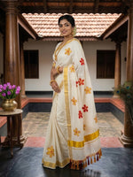 Load image into Gallery viewer, Manohari - മനോഹരി (Traditional Onam Kasavu Saree)