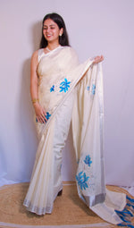 Load image into Gallery viewer, Neelakurinji - നീലക്കുറിഞ്ഞി (Traditional Onam Kasavu Saree)