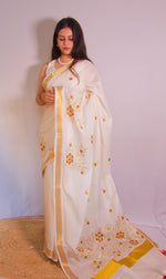 Load image into Gallery viewer, Chembarithi - ചെമ്പരിതി (Traditional Onam Kasavu Saree)