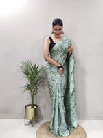 Load image into Gallery viewer, Green (1 minute Ready To Wear Saree)