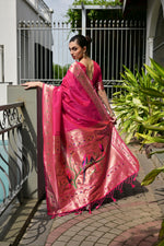 Load image into Gallery viewer, Banarasi Silk Paithani (Premium Banarasi Paithani Silk)