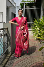Load image into Gallery viewer, Banarasi Silk Paithani (Premium Banarasi Paithani Silk)
