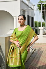 Load image into Gallery viewer, Banarasi Silk Paithani (Premium Banarasi Paithani Silk)