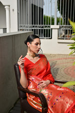 Load image into Gallery viewer, Banarasi Silk Paithani (Premium Banarasi Paithani Silk)
