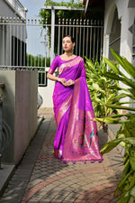 Load image into Gallery viewer, Banarasi Silk Paithani (Premium Banarasi Paithani Silk)