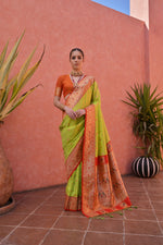 Load image into Gallery viewer, Banarasi Silk Paithani (Premium Quality Soft Silk)