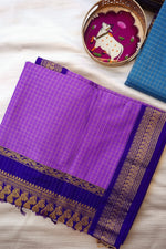 Load image into Gallery viewer, Chandra - சந்திரா (Premium Handloom Checked Gadwal Silk Cotton)