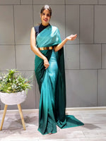 Load image into Gallery viewer, Teal Green (1 Minute Ready To Wear Saree)