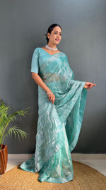 Load image into Gallery viewer, Blue Sarowski - (1 Minute Ready To Wear Saree)