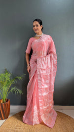 Load image into Gallery viewer, Peach Sarowski - (1 Minute Ready To Wear Saree)