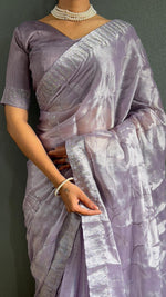Load image into Gallery viewer, Lavendar Sarowski - (1 Minute Ready To Wear Saree)