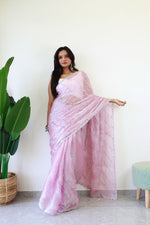 Load image into Gallery viewer, Baby Pink (1 Minute Ready To Wear Saree)