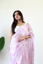 Load image into Gallery viewer, Baby Pink (1 Minute Ready To Wear Saree)