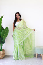 Load image into Gallery viewer, Green Apple (1 Minute Ready To Wear Saree)