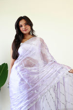 Load image into Gallery viewer, Lavender (1 Minute Ready To Wear Saree)