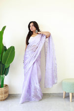 Load image into Gallery viewer, Lavender (1 Minute Ready To Wear Saree)
