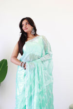 Load image into Gallery viewer, Light Blue (1 Minute Ready To Wear Saree)