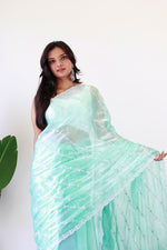 Load image into Gallery viewer, Light Blue (1 Minute Ready To Wear Saree)