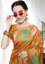 Load image into Gallery viewer, Orange Leafs (1 Minute Ready To Wear Saree)