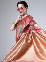 Load image into Gallery viewer, Peach Leafs (1 Minute Ready To Wear Saree