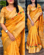 Load image into Gallery viewer, Yellow Flowers (1 Minute Ready To Wear Saree)