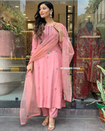 Load image into Gallery viewer, Charu ~ Baby Pink Kurti Suit Set