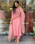 Load image into Gallery viewer, Charu ~ Baby Pink Kurti Suit Set