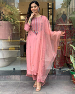 Load image into Gallery viewer, Charu ~ Baby Pink Kurti Suit Set