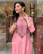 Load image into Gallery viewer, Charu ~ Baby Pink Kurti Suit Set