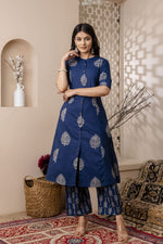 Load image into Gallery viewer, Ziya ~ Navy Blue Co-ord Set